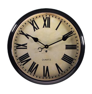 นาฬิกาเหล็ก เส้นผ่าศูนย์กลาง 24 นิ้ว Style อังกฤษ สีดำเงา เครื่องญี่ปุ่น รับประกัน 1 ปี